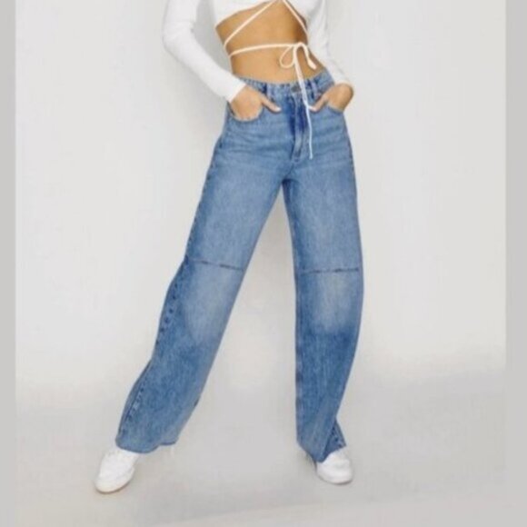Garage Street High Rise Wide Leg "Cora" Jeans (w) knee hemline seams- Size 00/23 - Picture 6 of 16